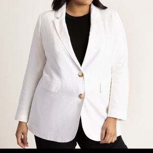 Eloquii white linen blazer size 26